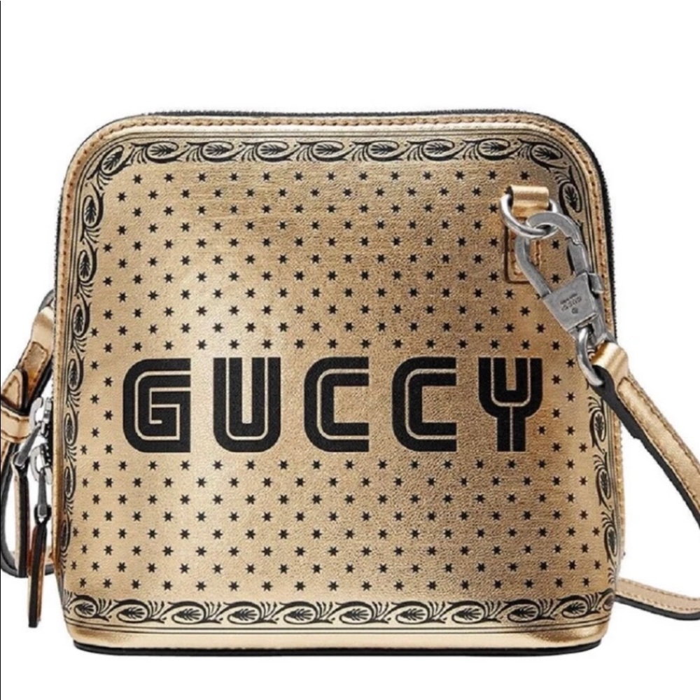 Gucci X SEGA Calfskin GUCCY Stars Bag Gold